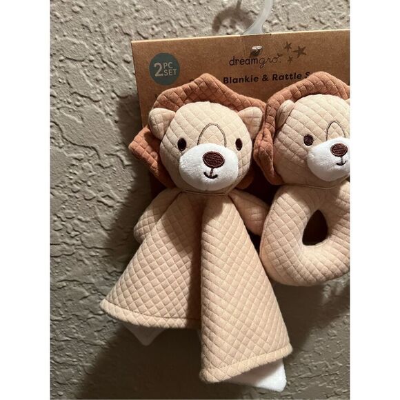 Dream Gro Lion Buddy Blankie & Rattle Set NEW Baby Set - Picture 3 of 7